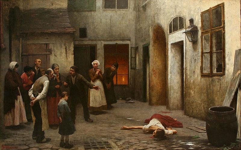 Jakub Schikaneder Murder in the House France oil painting art
